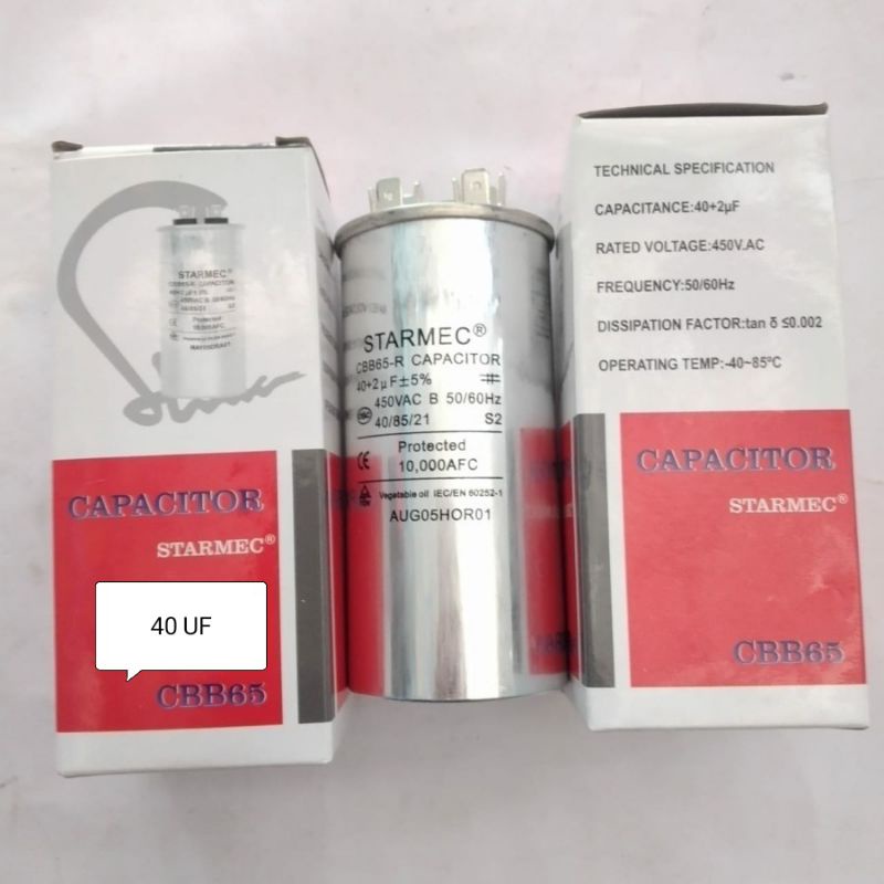 Kapasitor, CAPASITOR AC 15 UF, 20 UF, 25 UF 30 UF, 35 , 40 , 45  , 50 , 60  UF, AC, KAPASITOR