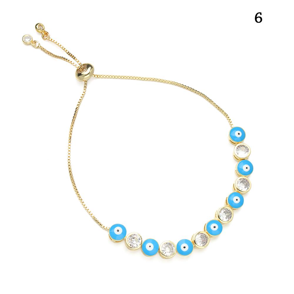 Top Evil Eye Gelang Charm Perhiasan Emas Adjustable Cuff Bangles