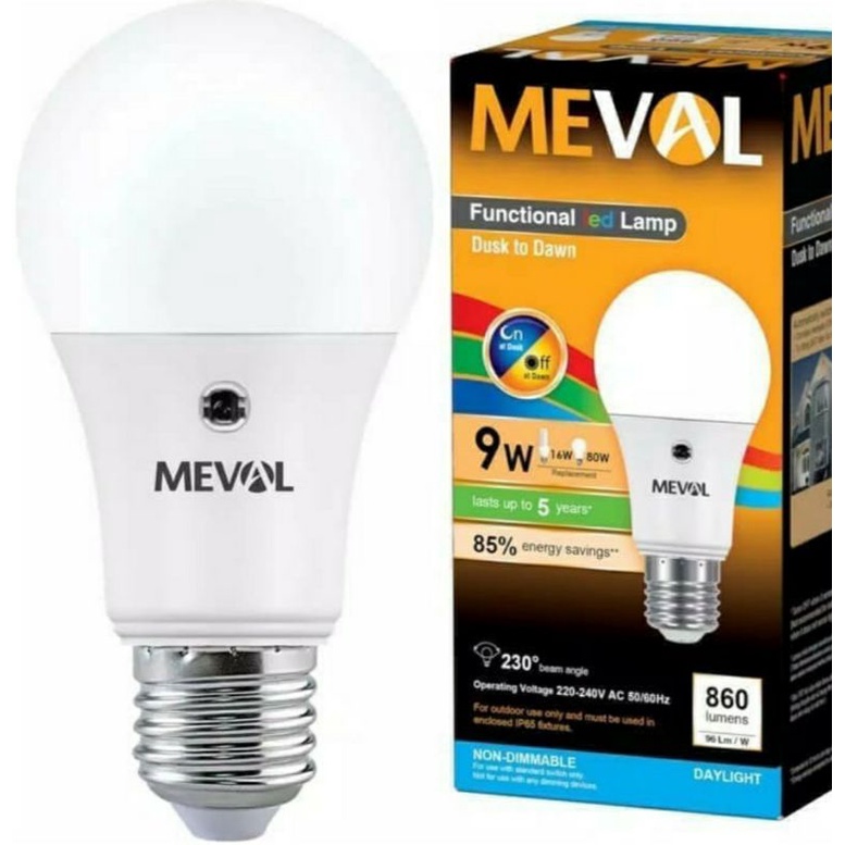 Meval Led Bulb photo Sensor cahaya sinar matahari 5w, 9w, 11w