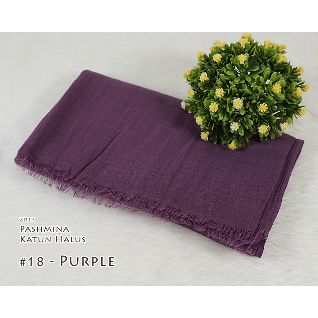 Pashmina Polos Katun Halus - CINDY by Luulu Scarf-#18 - Purple