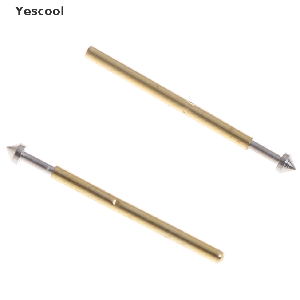 Yescool 100Pcs P75-E2 / E3 spring test probe pogo pin 1.3 / 1.5mm Kepala Kerucut 1.0mm