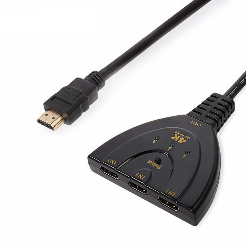 Grab Medan Kabel HDMI Switch 3 Port 4Kx2K 3D Amkle XZT001107 Hitam