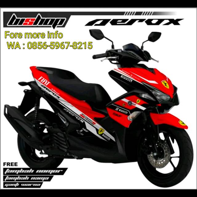 Decal sticker Aerox 155 variasi Ferrari