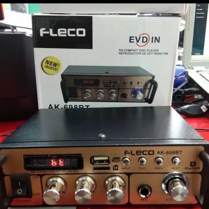 COD✓POWER AMPLIFIER BLUETOOTH FLECO AK-698BT STEREO//AMPLI MURAH FLECO Ak-689BT