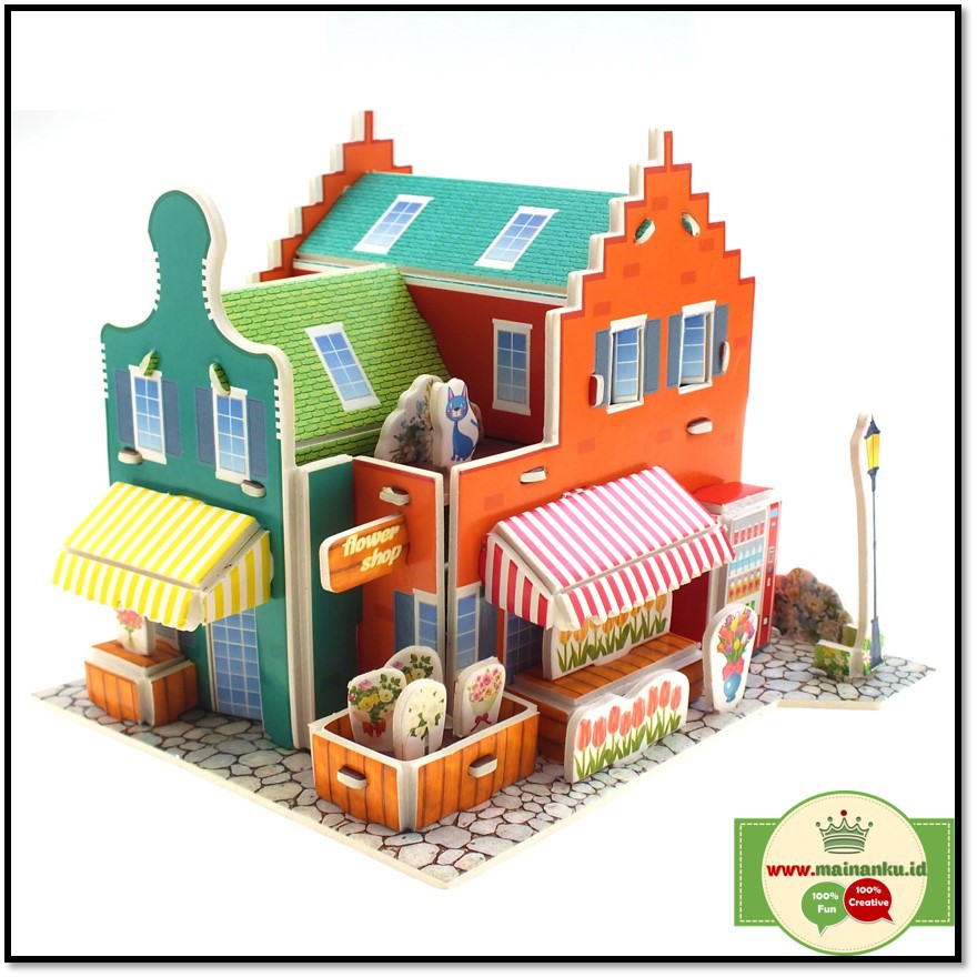 Mini 3D Puzzle FLOWER SHOP | Kado Anak Sekolah | Hadiah Anak 1690-39