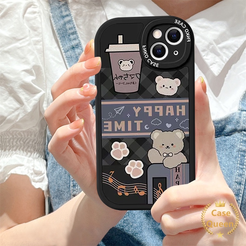 Case Beruang Teh Susu Kartun Vivo Y36 Y21S Y15s Y17 Y20 GY20i Y11 Y21 Y12i Y15 Y12 Y15A Y91C Y31 Y33S Y51A Y20S Y01 Y50 Y33T Y95 Y51 Y21A Y53s Y30 Y91 Y21T Y1S Lattice Soft Cover