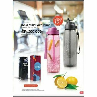 botol minum tupperware H2Go with straw / tuppy