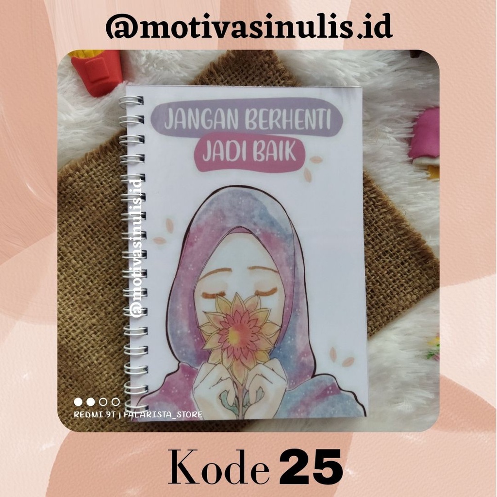 (Standard) NOTEBOOK SPIRAL BLACK LINES Part 2 COVER MOTIVASI / BUKU CATATAN HARIAN-25