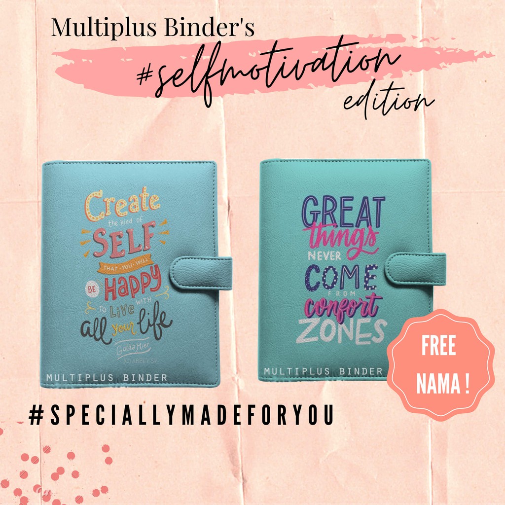 

Binder A5 / B5 / A6 Quotes Custom #selfmotivation Edition Free Tambah Nama dan Pilih Warna Dalam