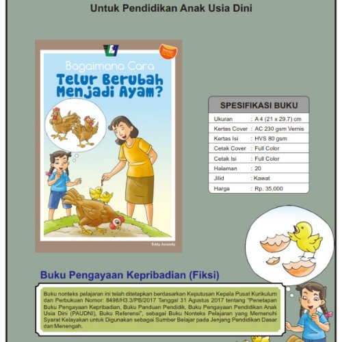 Buku Pengayaan PAUD - BAGAIMANA TELUR BERUBAH JADI AYAM