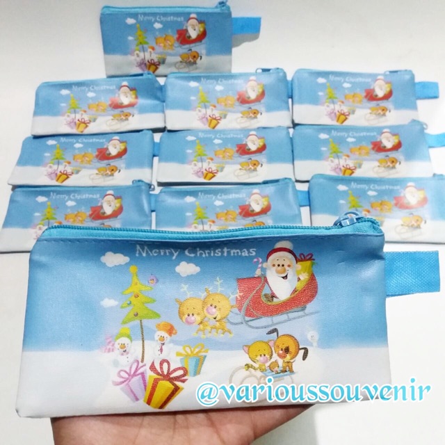 Dompet Pouch Panjang Souvenir Natal Sovenir Christmas Custom Nama Minim 25pcs Gereja Sekolah Minggu