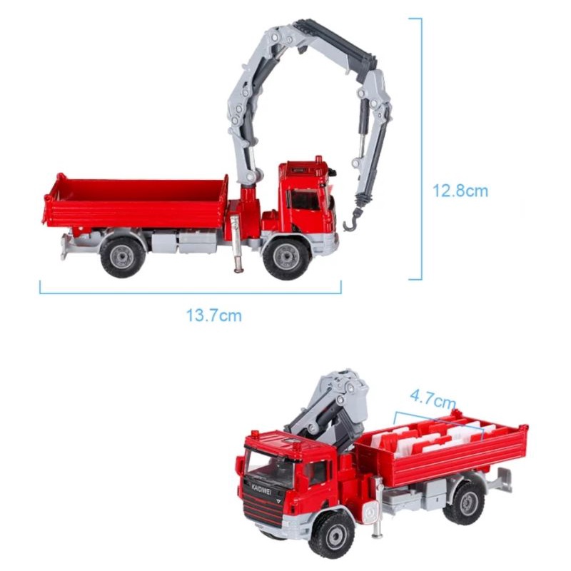 Diecast Truck KDW Atego With Crane Miniatur Alat Berat 1:50