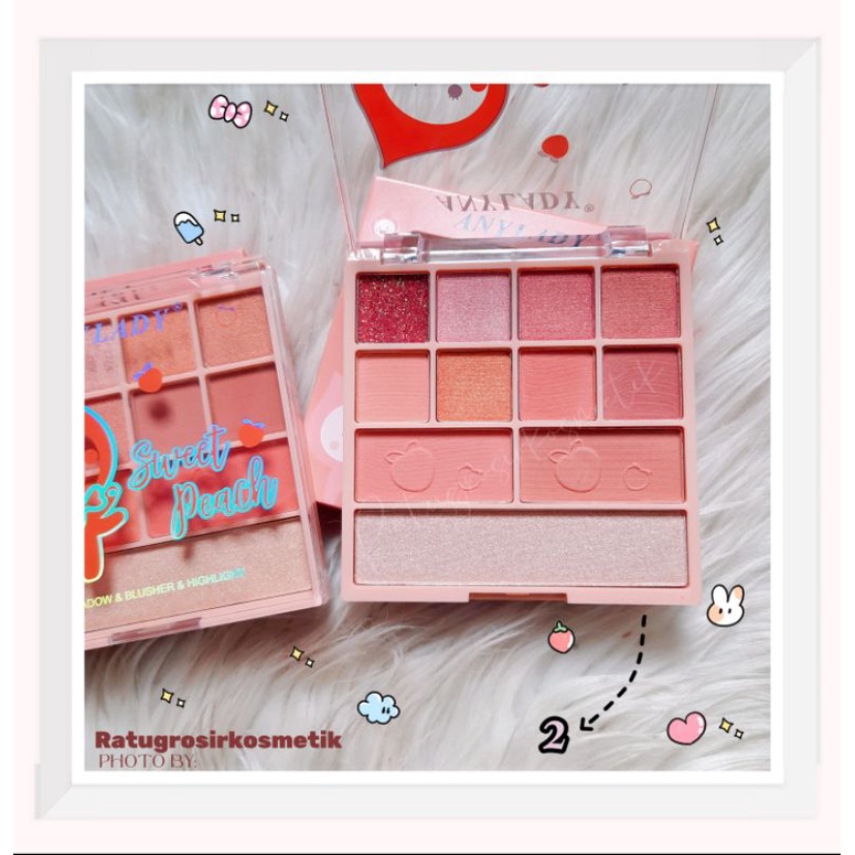 PROMO!!!EYESHADOW BLUSHER &amp; HIGHLIGHTER SWEET PEACH ANYLADY NO.841