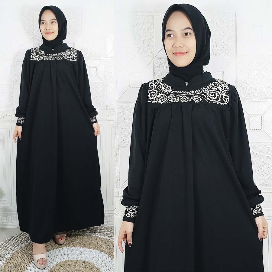 GAMIS HAJRAH SAFITRI CERUTY BABYDOLL DRESS CANTIK GL FASHION