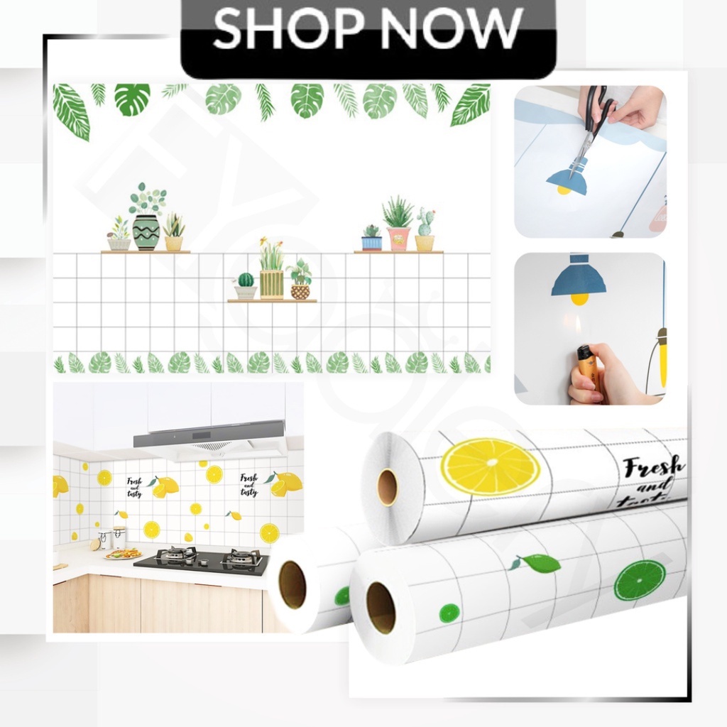 PAKET 3 ROLL Sticker Dapur/ Lemari/ Meja/ Serba Guna/ Wallpaper Kitchen / Wallpaper Stiker Dapur 60c