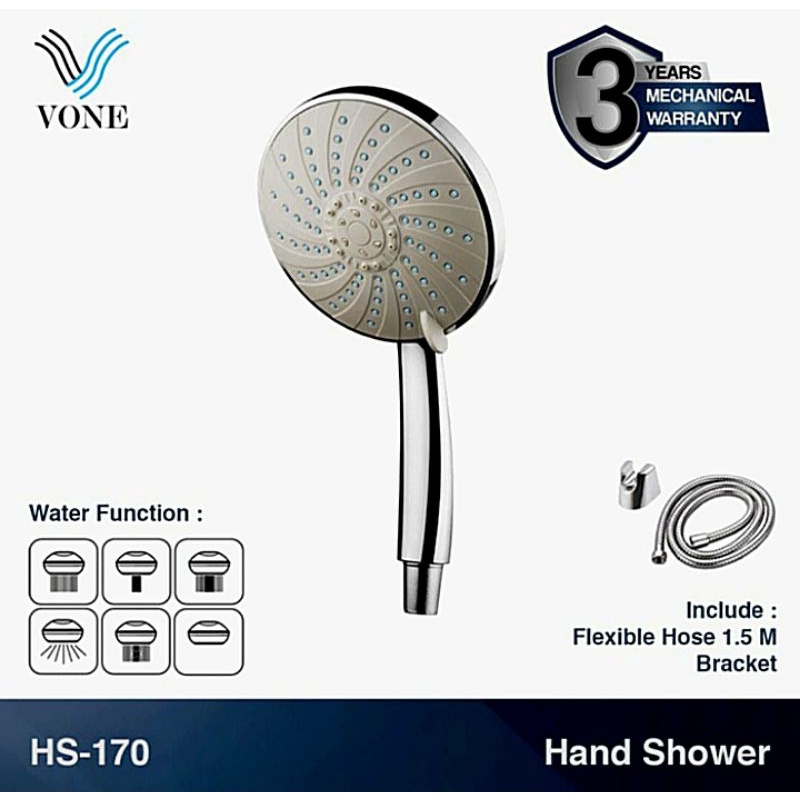 Handshower Vone Hs-170 6inch/Handshower Mandi/ShowerVone