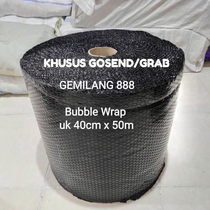 

BARU khusus Gosend/grab Plastik Bubble Wrap Uk 40cm x 50m, bubble packing - Hitam