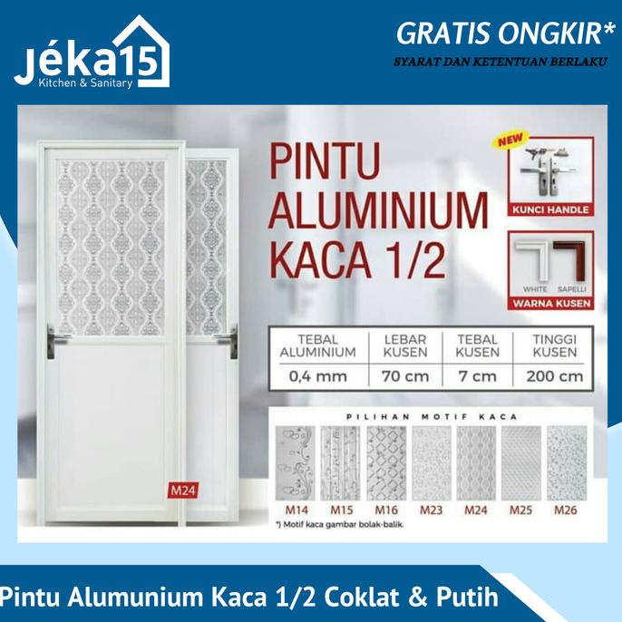 ------] PINTU ALUMUNIUM KAMAR MANDI / PINTU WC ALUMUNIUM MURAH 1/2 KACA
