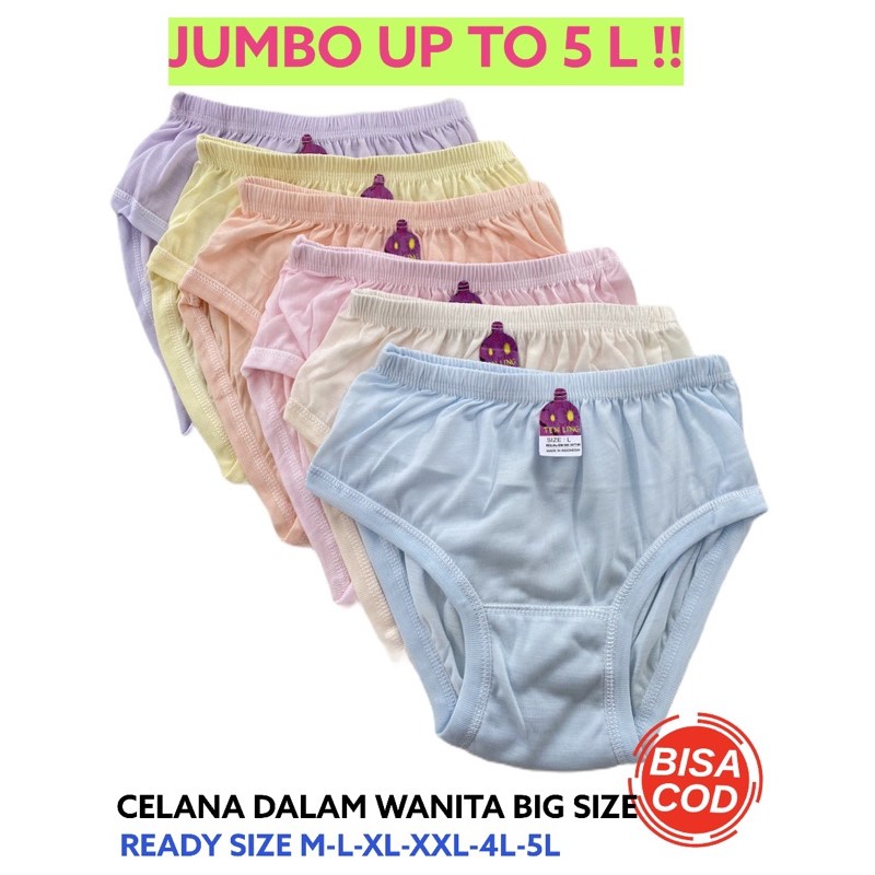 CD Celana Dalam Wanita Dewasa Jumbo BIgsize 4L 5L Katun Melar Adem Murah Kancut sempak Kancut Sempak Cawet CD Celana Dalam Ibu Hamil