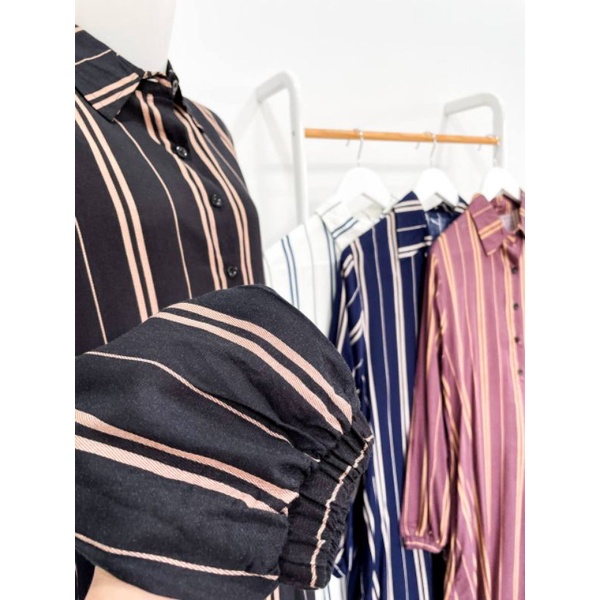 stripy set ootd kekinian one set kekinian