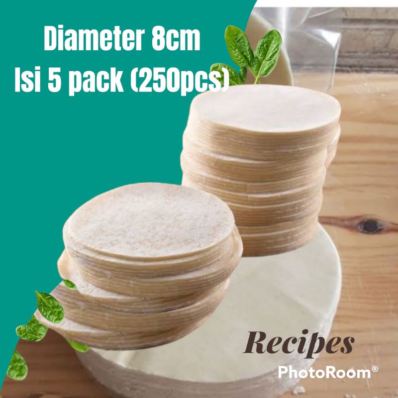 

Kulit Dimsum/siomay/gyoza Uk 8cm BULAT isi 5pack (250pcs)