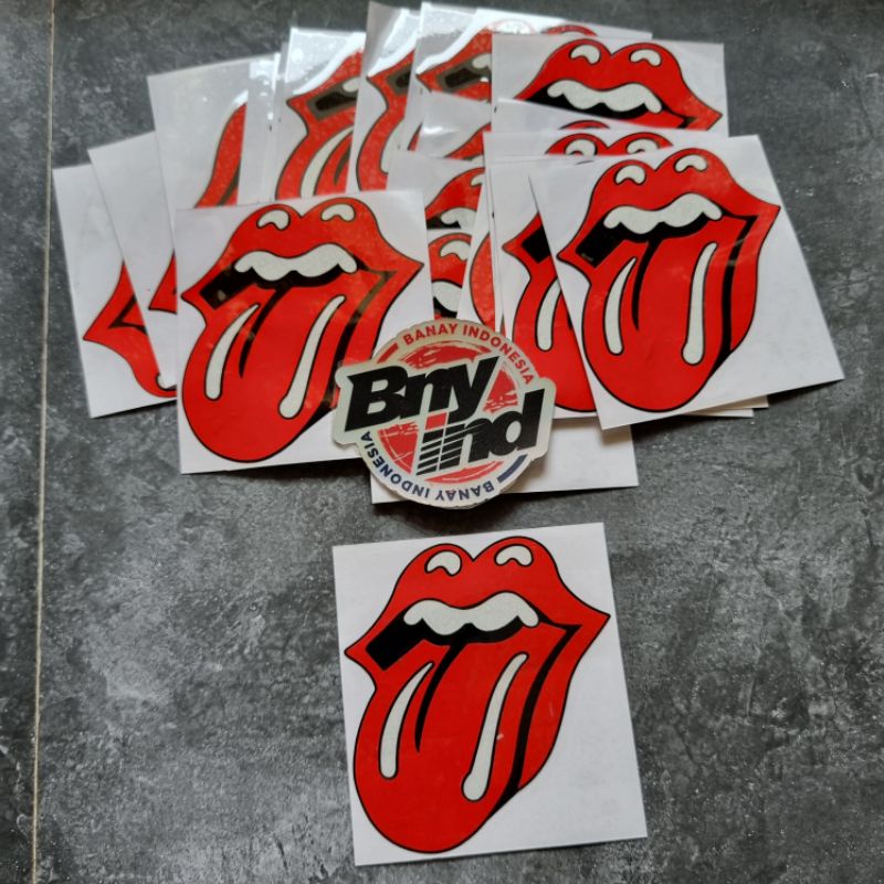 STICKER STIKER LOGO ROLLING STONE LIDAH CUTTING