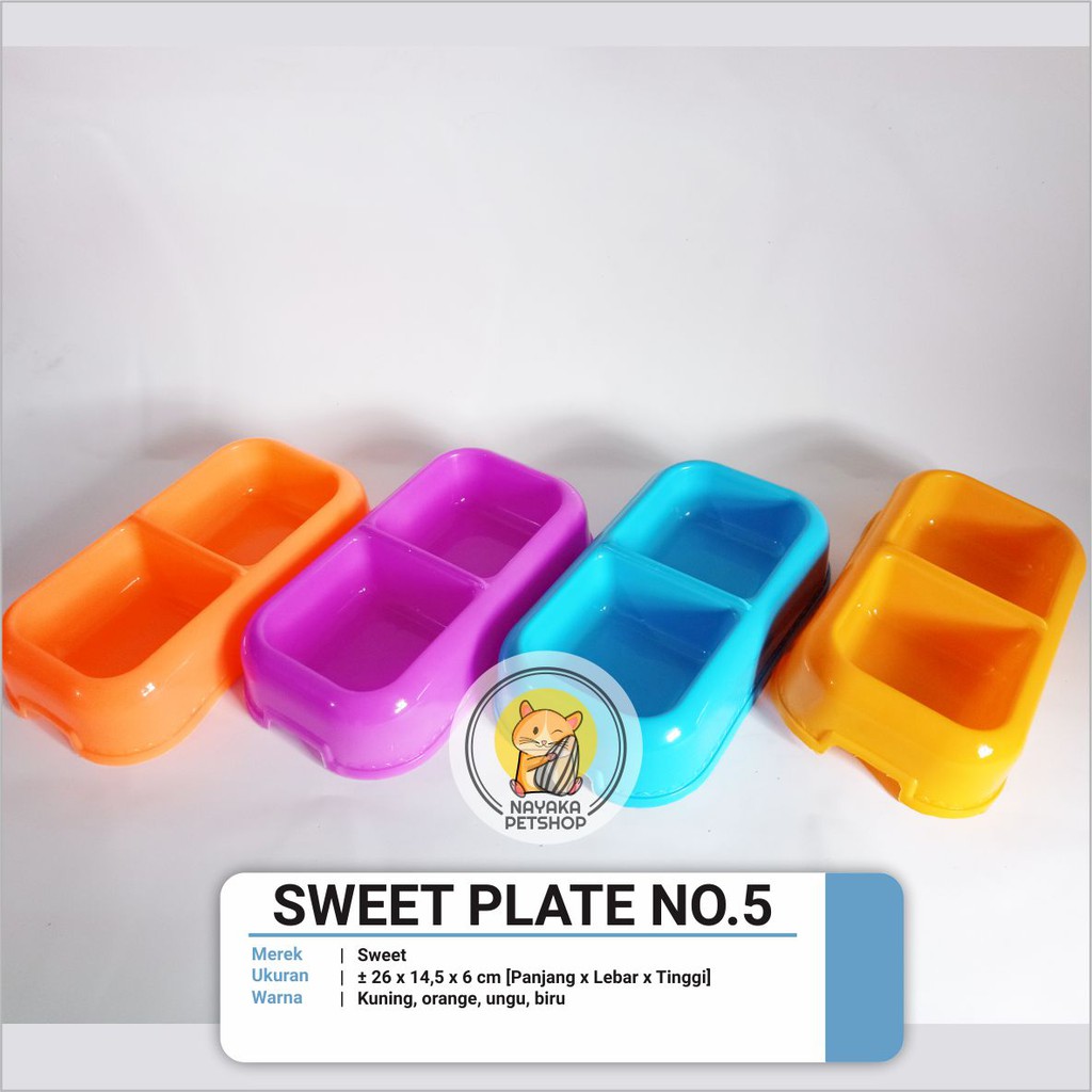 Sweet Plate No. 5 Piring Tempat Wadah Makan Minum Hewan Kucing Kelinci Marmut Guinea Pig Musang