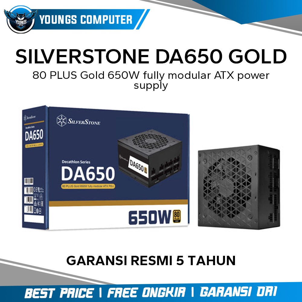 PSU SILVERSTONE 650W 80+ Gold Full Modular | Power Supply DA650 W-G / DA650W-G