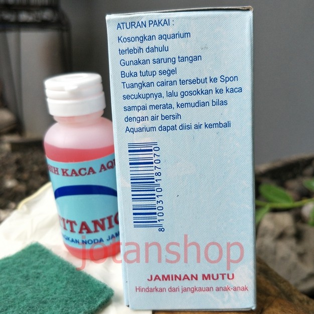 titanic 60ml obat pembersih kaca anti jamur kerak kaca aquarium aquascape