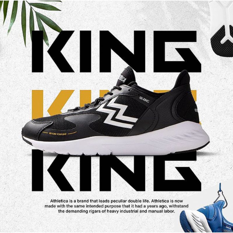 Athletica RX King Black White | Sepatu Running - 40
