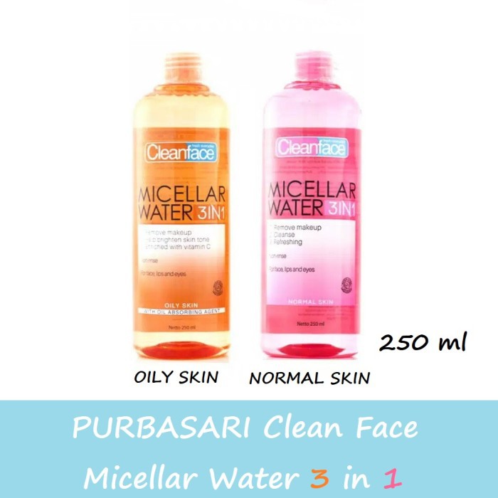 Purbasari Clean Face Micellar Water 3in1 Pembersih Make Up - 250ml