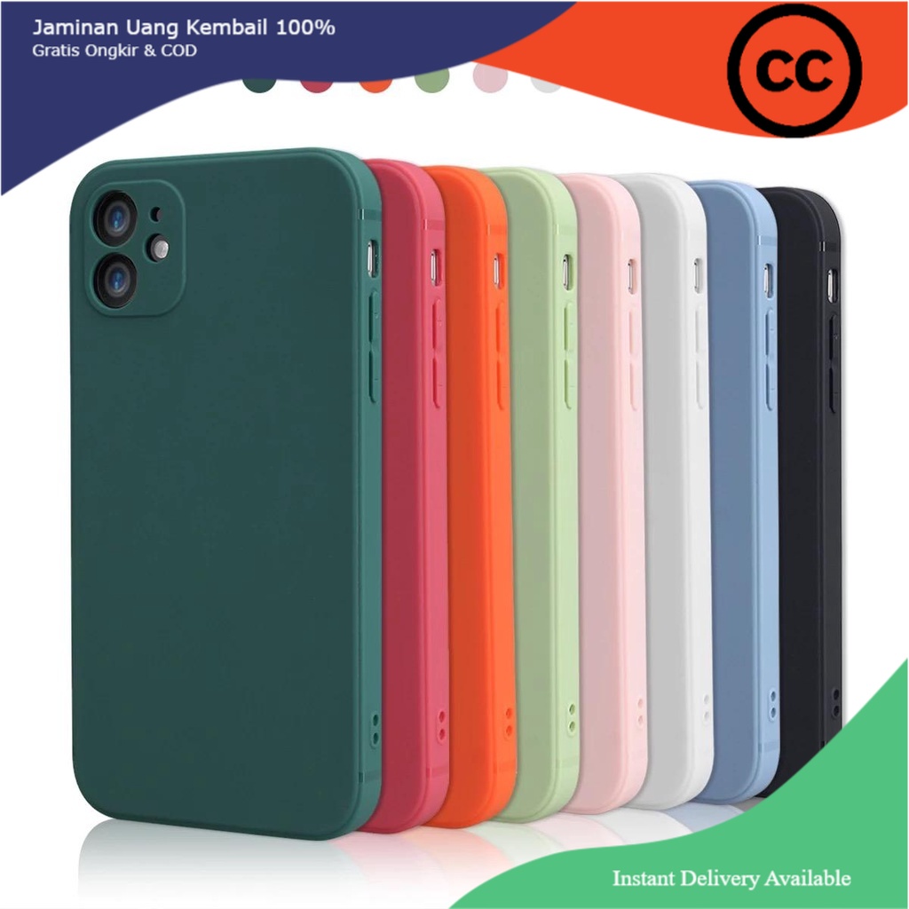 Case Square Edge Oppo Reno 5 5F 4F A15 A15S A74 4G A54 A15 Soft Silikon