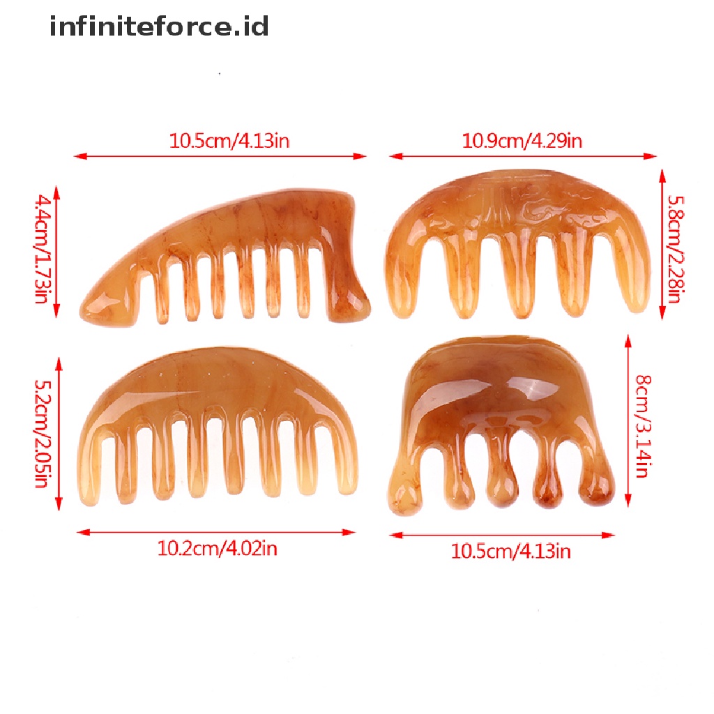 (Infiniteforce.Id) 1pc Sisir Rambut Gigi Lebar Bahan Tanduk Kerbau Alami Untuk Pijat / Spa