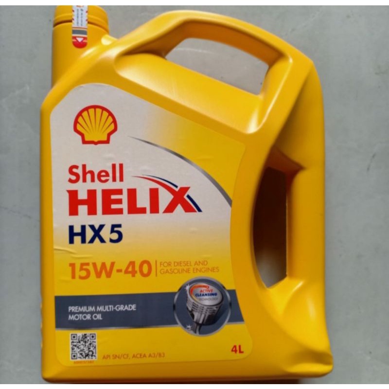 OLI PELUMAS MESIN SHELL HELIX HX5 API SN/CF, ACEA A3/B3 SAE 15W-40 4L