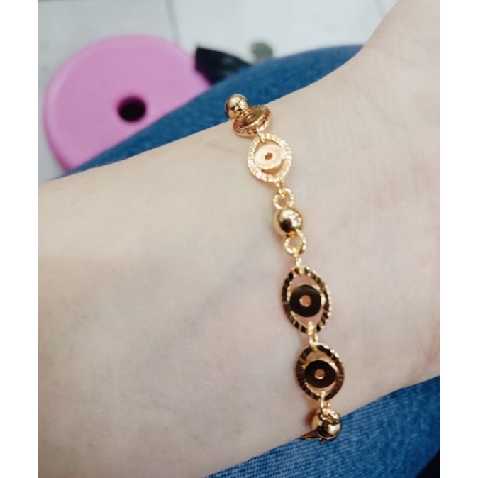 Gelang tangan wanita // gelang jurai lapis emas //gelang wanita // replika emas //perhiasan