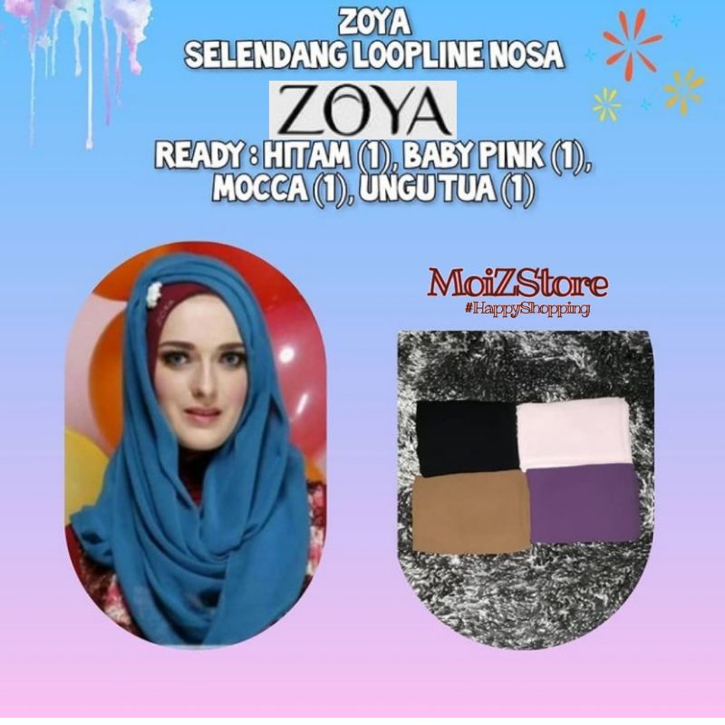 Jilbab Instan Selendang Loopline Nosa Zoya Jilbab Bergo Jilbab Langsung Bergo Instan Hijab Zoya
