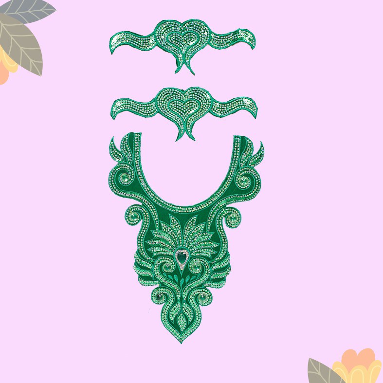 Kerah Renda Bordir Full Payet Motif Bali S12634 OA