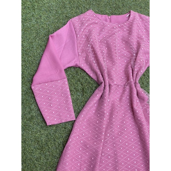 New Gaun Dress Party kondangan brukat Pink merah