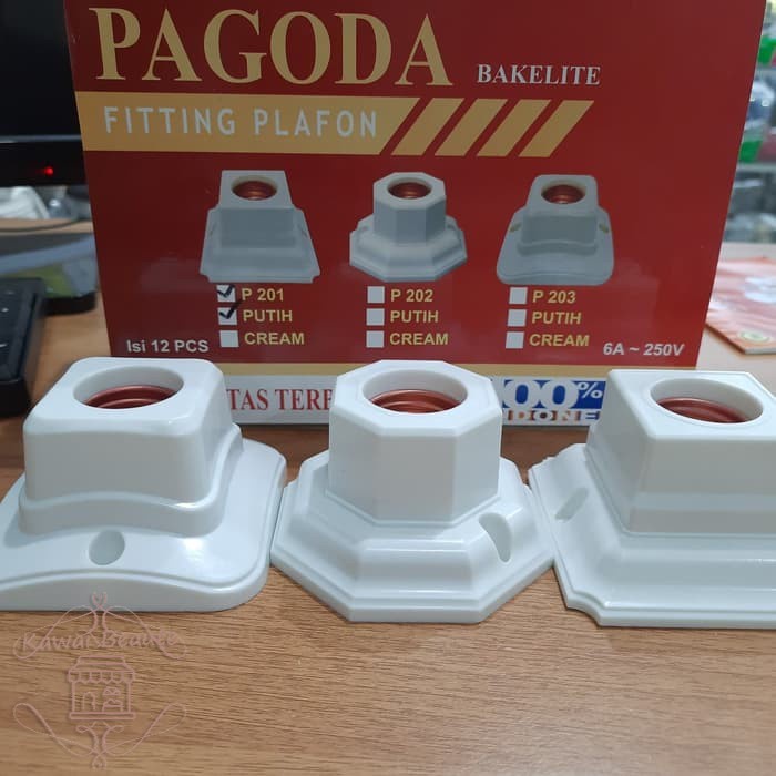 PAGODA Fitting Plafon (Segi 4) Cream / Fit. Lampu Gantung