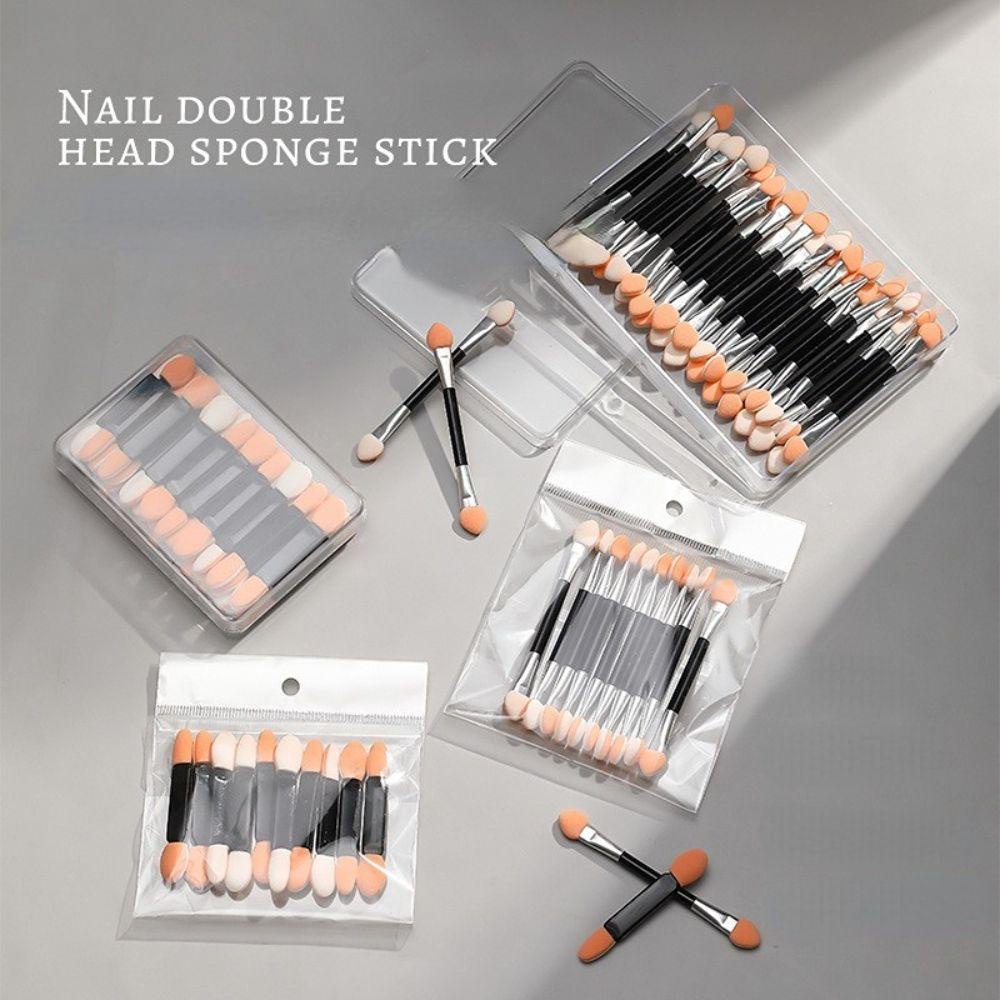 Needway   Double-ended Powder Stick Spons Kuku Kecantikan Kuku Salon Nail Art Alat Paku Smudge Stick