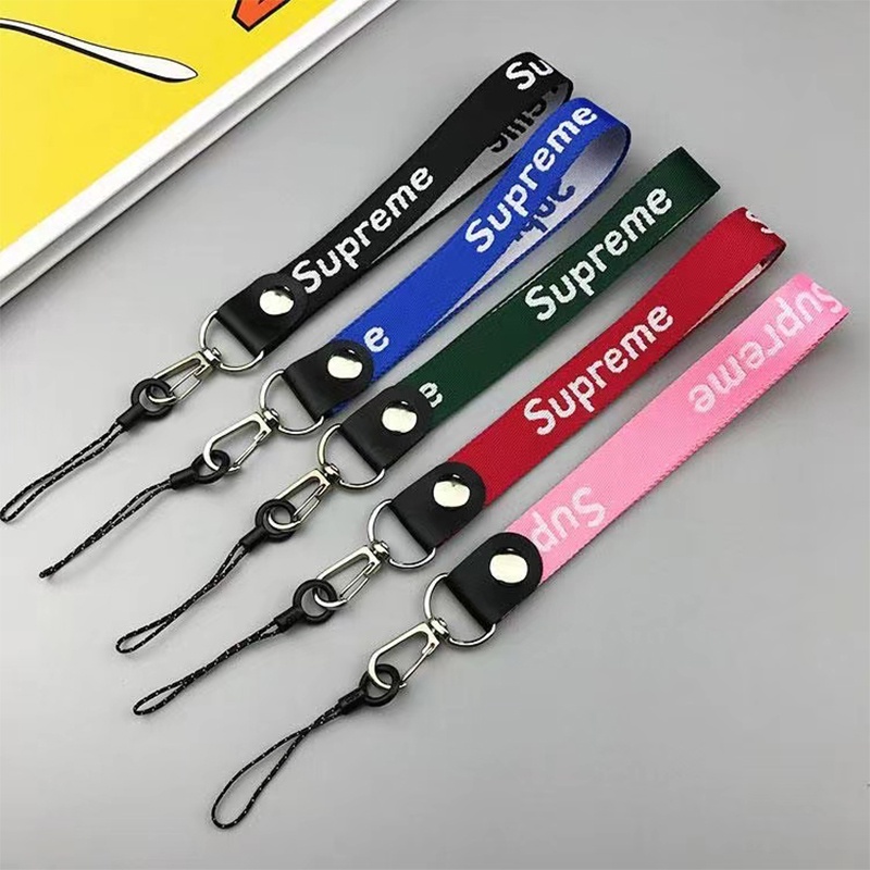 Panjang &amp; Pendek Lanyard Leher Straps Dengan Gelang Tali Pendek Untuk Gantungan Kunci Id Badge Card Holder Ponsel Anti-lost Sling