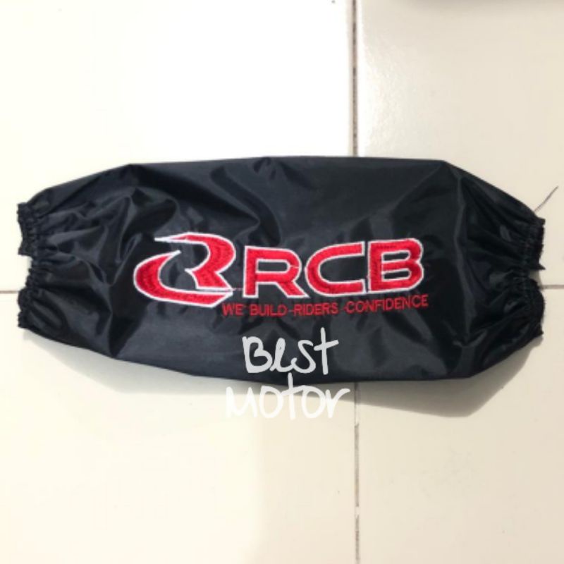 COVER SHOCK BELAKANG SARUNG SHOCKBREAKER YSS OHLINS KTC RCB ANTI AIR LOGO BORDIR UNIVERSAL