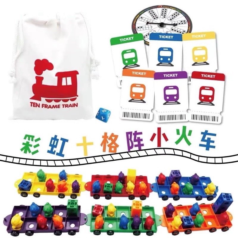 ten frame trains set mainan edukasi anak