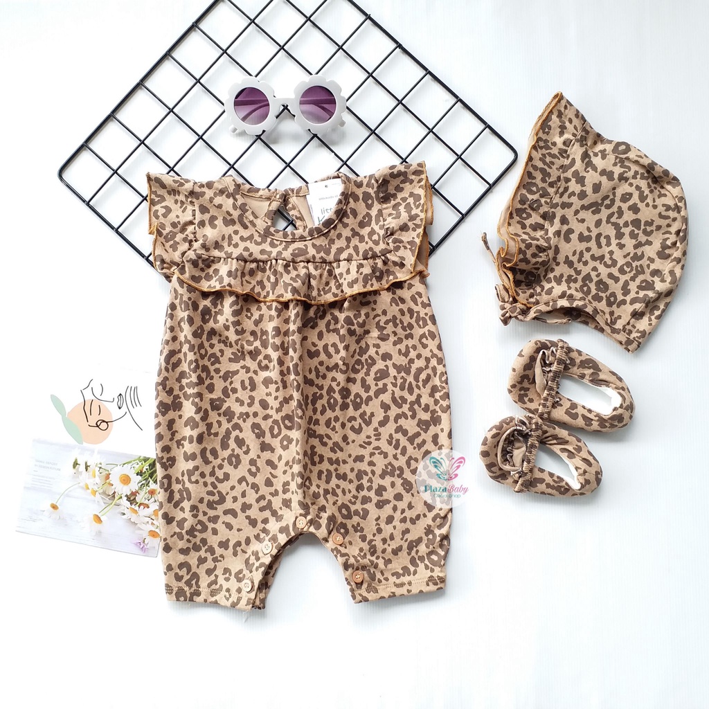 Plazababyku MX ROMPER PIPER setelan bayi motif bunga yang lucu free bonnet+sepatu