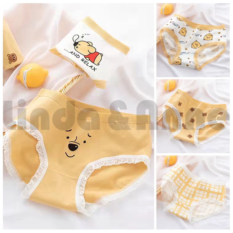 Celana Dalam Wanita Kawaii Yellow - CD Imut Fashion Undies Celana Dalam Wanita Polos High Quality