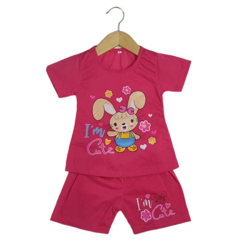 SETELAN BAJU ANAK PEREMPUAN NEW MOTIF BUNNY SMALL 2-6 TAHUN