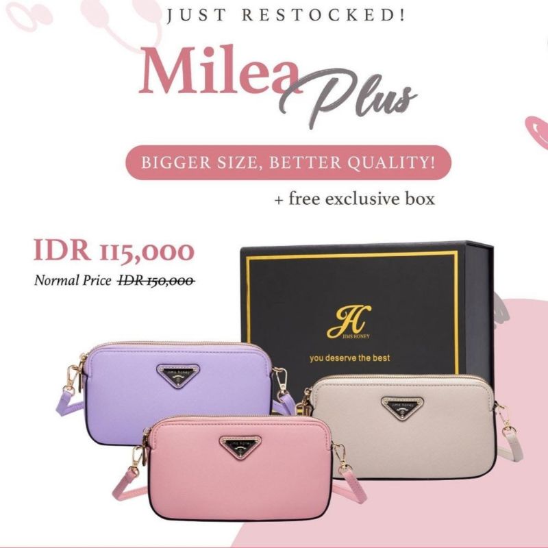 Free Exclusive Box Milea Plus Bag Jims Honey Tas Wanita Selempang Import