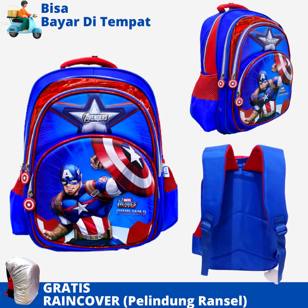 Tas Sekolah Anak SD Karakter Superhero DSTR-16069 Ukuran SD Ransel Anak Tas Anak Laki Laki