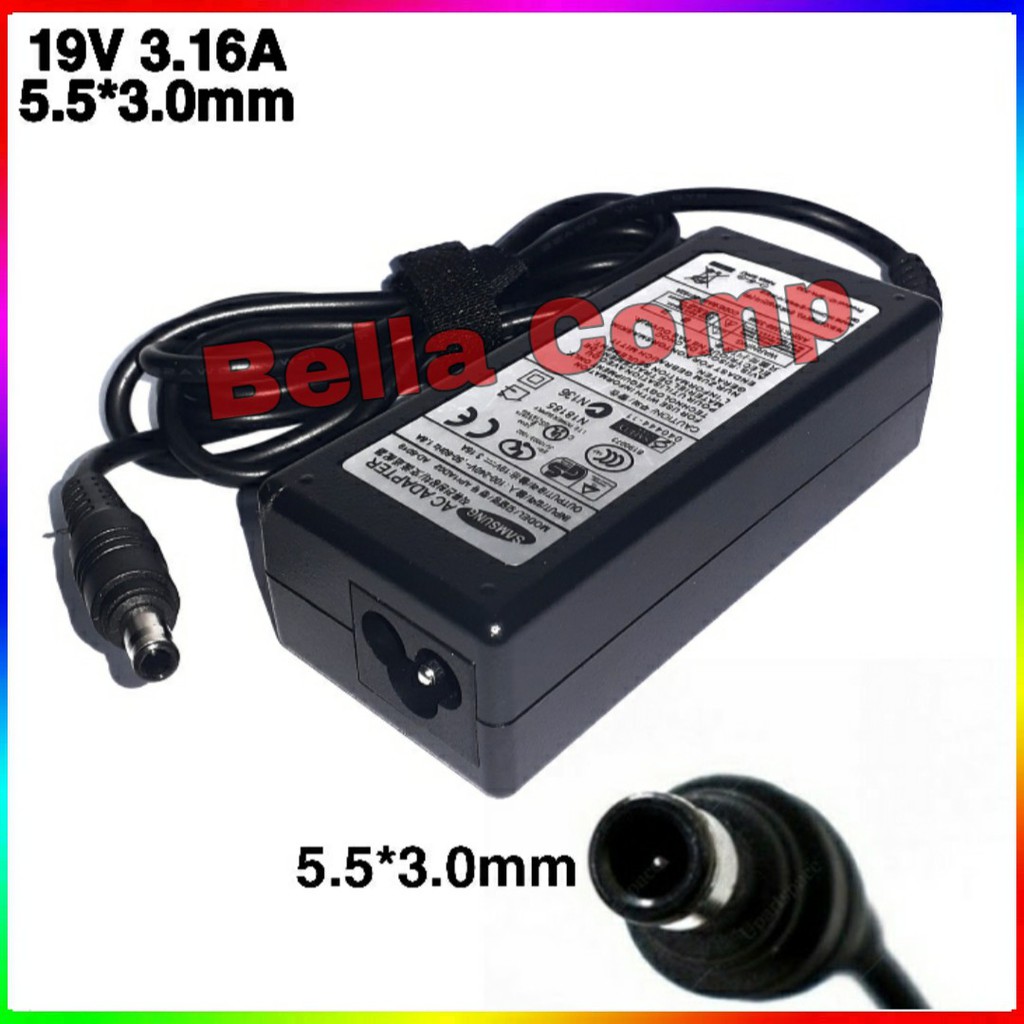 Adaptor charger laptop samsung 300E, 300V, 305E, 305V 19v 3.16a ORI/Adaptor laptop Samsung 19v 3.16a