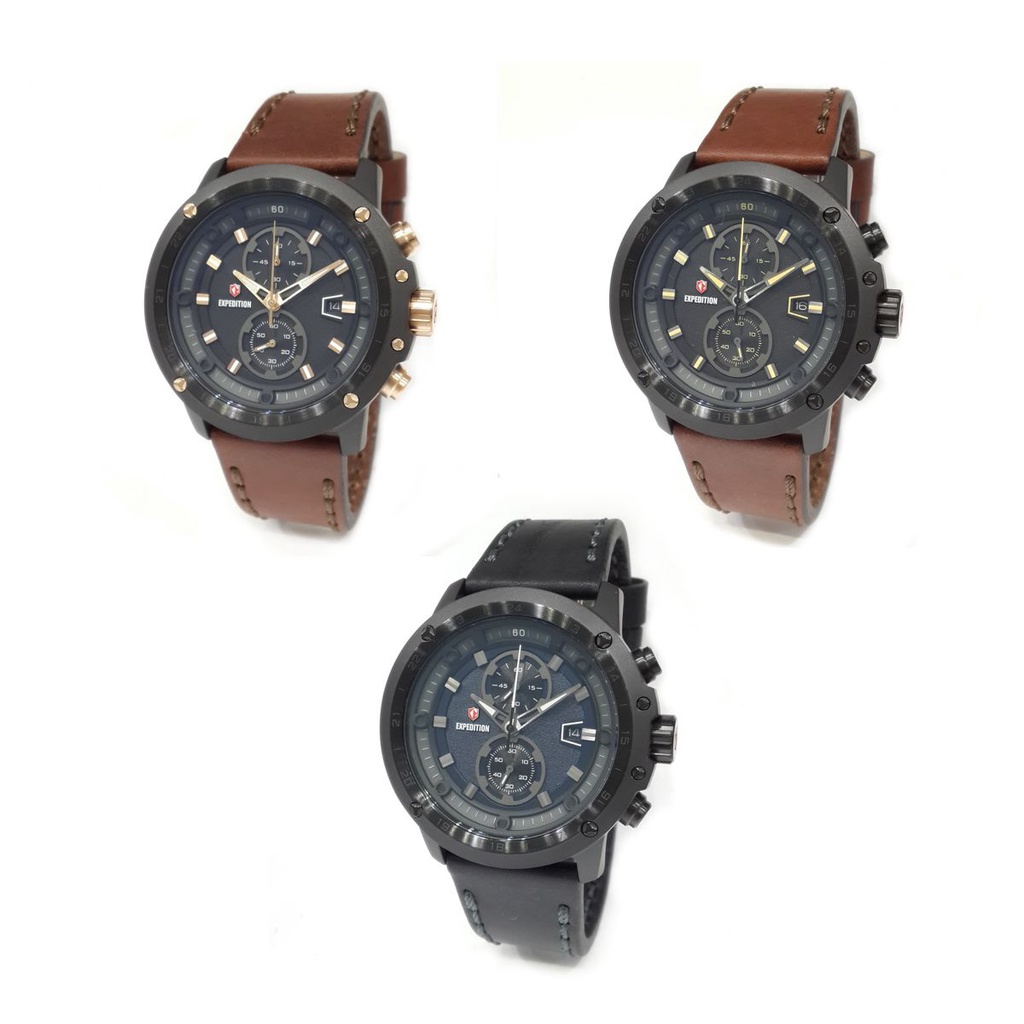 Expedition Chronograph 6820MCL Jam Tangan Pria Tali Kulit